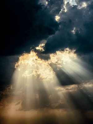 Cloudy sun rays